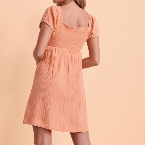 NWT - Roxy Clearwater Cove gauzy ruched bow bodice dress - Picture 3 of 12